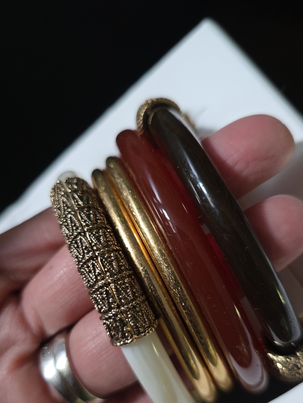 ZARA 5 Pack Assorted Rigid Bracelets Statement Bangle Set - Picture 9 of 16